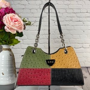 NWOT: NYC Green/Red/Yellow/Black Shoulder Bag